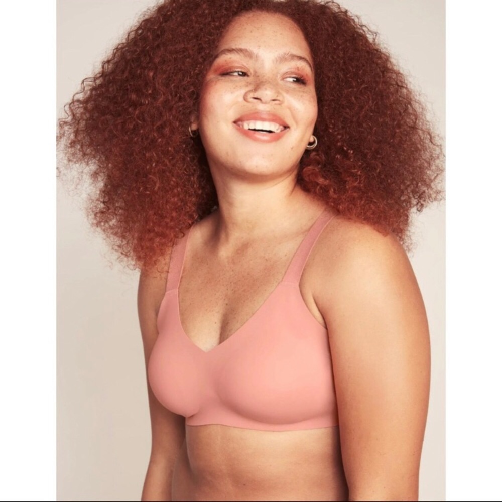 Knix padded v neck bra thin strap 4 pink ginger